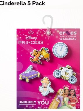 Disney Princess Collection Cinderella 5-Pack Jibbitz Charms - NIB